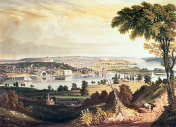 La città di Washington oltre il cantiere navale, inciso da William James Bennett, c.1824